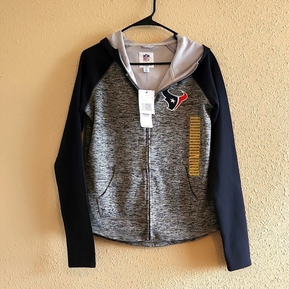 HOUSTON TEXANS Gray Zipper Up Jacket - Picture 1 of 3